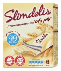 סלים דליס חטיף דגנים מצופה שוקולד לבן 120 גרם (20 יחידות)