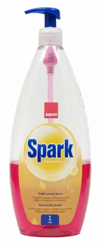 סנו ספארק נוזל כלים בניחוח לימון עם משאבה 1 ליטר (10 יחידות)