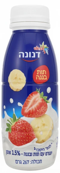 דנונה משקה יוגורט תות בננה 1.5% 267 גרם