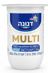 דנונה ביו מולטי 3% במתיקות מעודנת 200 גרם (מארז זוגי)