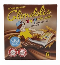 סלים דליס קידס חטיף דגנים בציפוי שוקולד חלב 6 יחידות 120 גרם