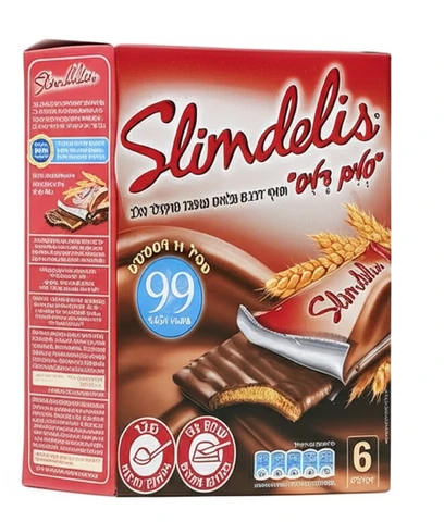 סלים דליס חטיף דגנים מצופה שוקולד חלב 6 יחידות 120 גרם