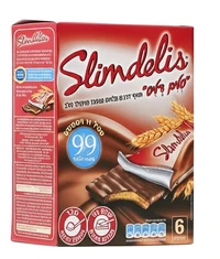 סלים דליס חטיף דגנים מצופה שוקולד חלב 6 יחידות 120 גרם