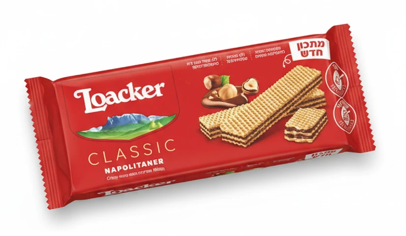 וופל לואקר קלאסי בטעם אגוזים 175 גרם