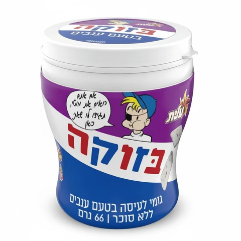 בזוקה - צנצנת מסטיק ענבים ללא סוכר 66 גרם