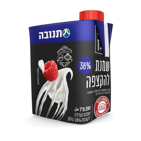 שמנת מתוקה להקצפה 38% שומן 250 מ"ל תנובה