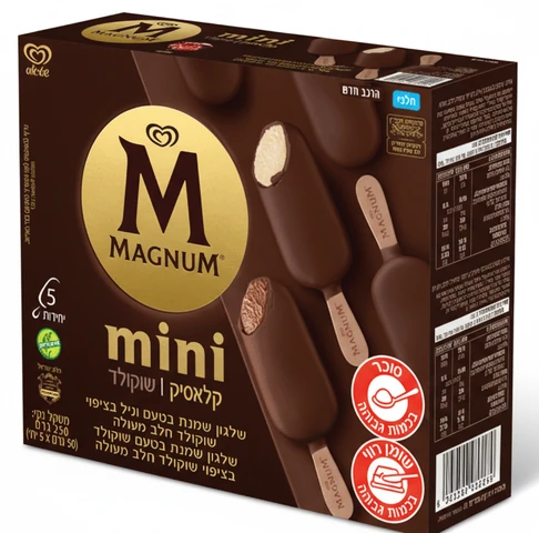 מאגדת מיני מגנום קלאסיק שוקולד לפסח 5 יח' שטראוס