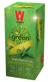 תה ירוק לימונית לואיזה נענע בתוספת עלי סטיביה 25 שקיקים