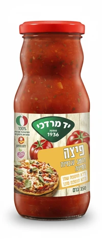 רוטב עגבניות לפיצה ופסטה יד מרדכי 350 גרם