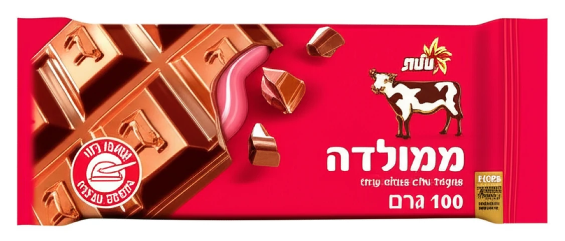 פרה - שוקולד חלב ממולא תות 100 גרם