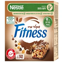 פיטנס חטיף דגנים שוקולד מריר 6 יחידות