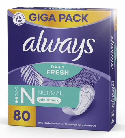 Always מגן תחתון נורמל מגה פק 80 יחידות