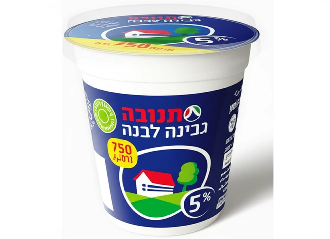 גבינה לבנה 5% שומן 750 גרם מהדרין תנובה