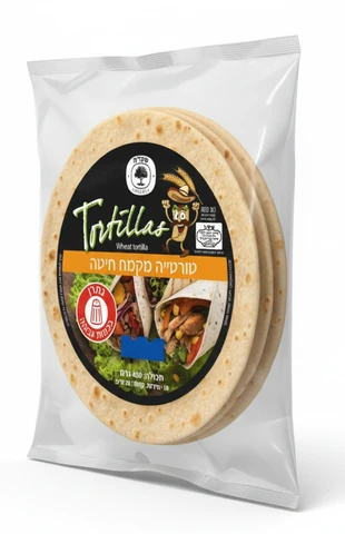 טורטייה מקמח חיטה 20 ס"מ 450 גרם (10 יחידות) שקדיה