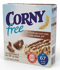 קורני FREE שוקולד חלב 6 יח' ללא תוספת סוכר