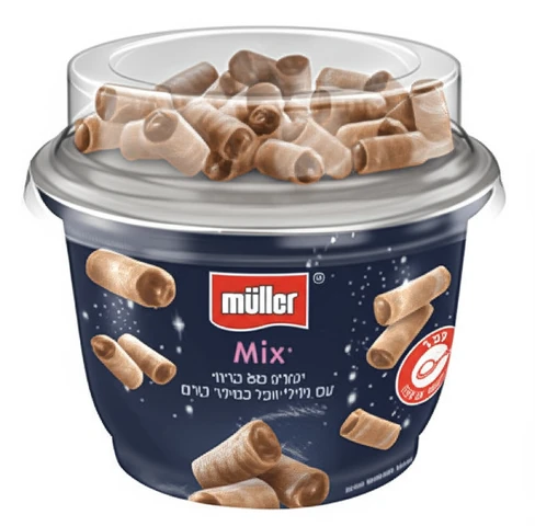 מיקס מולר יוגורט און טופ גליליות קרם אגוזים 170 גרם