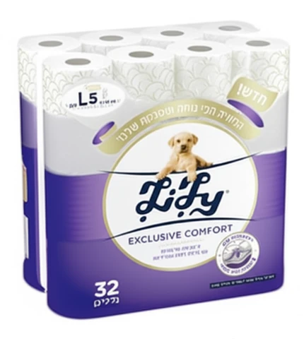 נייר טואלט לילי אקסלוסיב טריו קומפורט לבן 32 גלילים