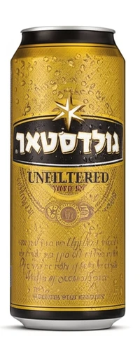 בירה גולדסטאר לא מסוננת בפחית 500 מ"ל