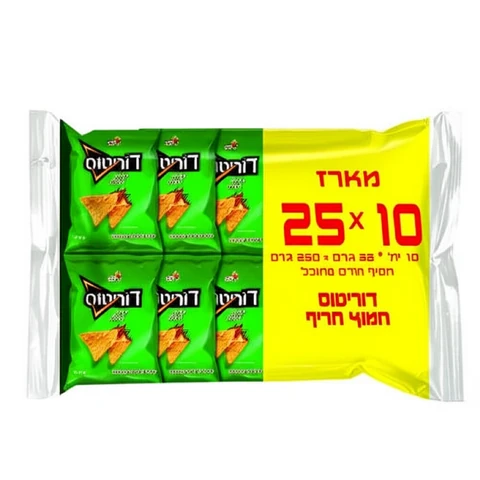 דוריטוס חמוץ חריף - מארז 25 יחידות