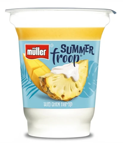 יוגורט מולר פרופ אננס מנגו 3% שומן 150 מ"ל / 150 גרם