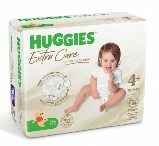 חיתולי האגיס אקסטרה קייר מידה +4 34 יחידות