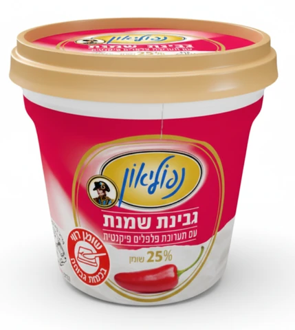 נפוליאון גבינת שמנת פלפלים פיקנטיים 25% שומן 225 גרם