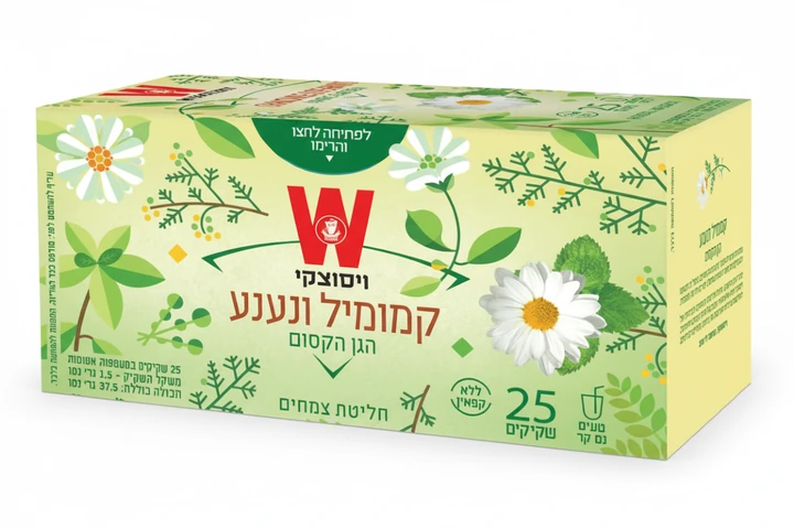תה הגן הקסום קמומיל ונענע ויסוצקי 25 שקיקים