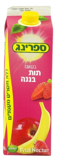 נקטר ספרינג תות בננה 1 ליטר קרטון