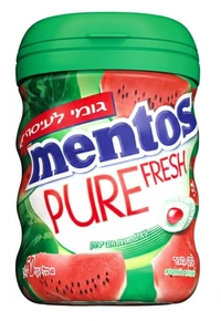 מסטיק מנטוס פיור פרש בטעם אבטיח ללא סוכר, 30 יחידות, 60 גרם