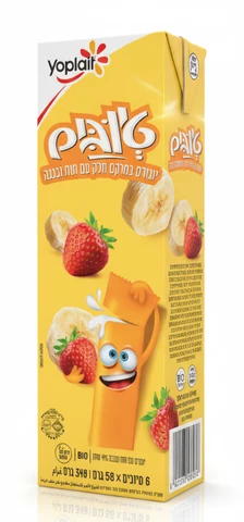 יופלה טיוב יוגורט תות במרקם חלק - 6 יחידות