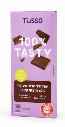 טוסו - שוקולד מריר מעולה 62% 100 גרם