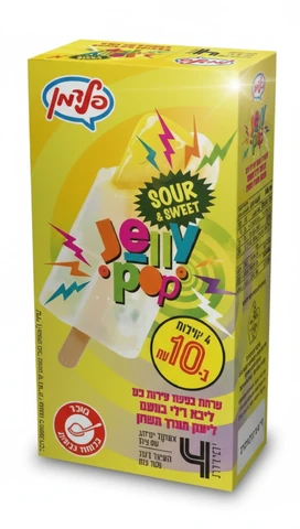 מאגדת 4 ג'לי פופ פירות לימון 320 גרם