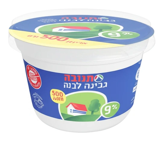 גבינה לבנה תנובה 9% שומן 500 גרם