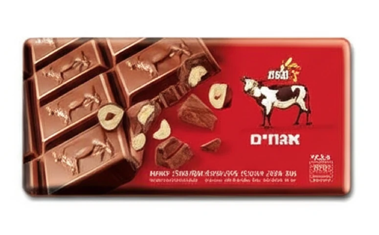 שטראוס - שוקולד פרה חלב שברי אגוזי לוז 100 גרם