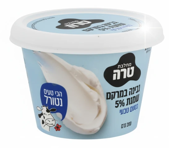גבינת שמנת טבעית 5% טרה 200 גרם