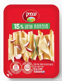 עמק גבינה צהובה לייט 15% פרוס בקופסא 200 גרם