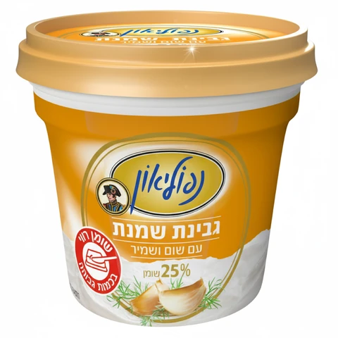 נפוליאון גבינת שמנת 16% בטעם שום שמיר 225 גרם
