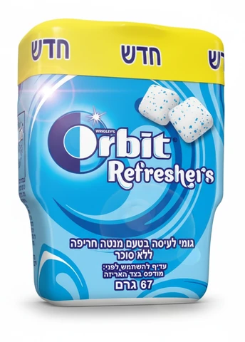 מסטיק אורביט ללא סוכר רפרשרס ספירמינט בקבוק