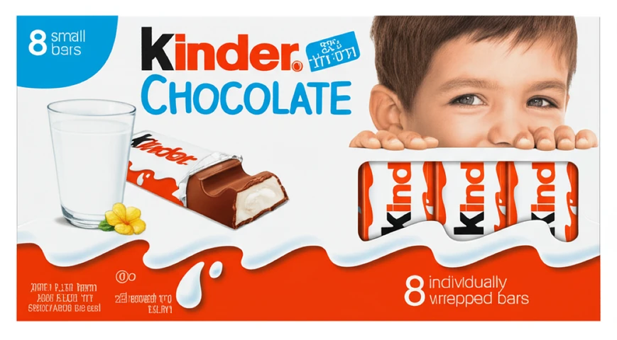 קינדר אצבעות שוקולד חלב 100 גרם (8 יחידות)