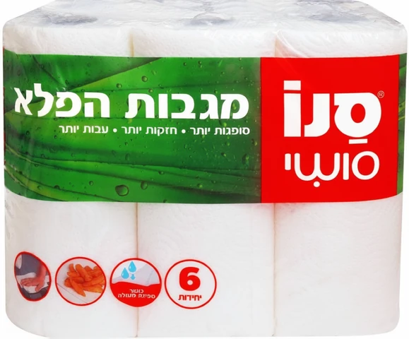 סנו סושי מגבות נייר אריזת 6 גלילים