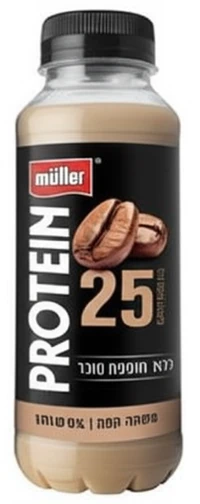 מולר פרוטאין משקה חלבון בטעם קפה 25 גרם חלבון 0% שומן 350 מ"ל