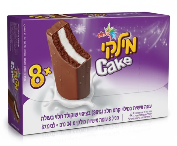 מילקי קייק מארז שמיניה עוגה במילוי קרם חלב