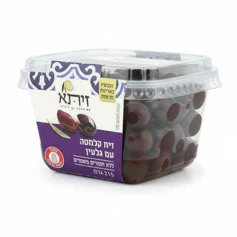 זית קלמטה בשמן עם גלעין זיתא 215 גרם