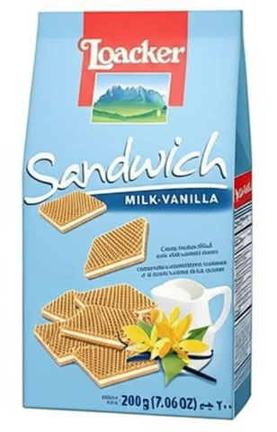 לואקר ופלים קוביות וניל קרם 200 גרם