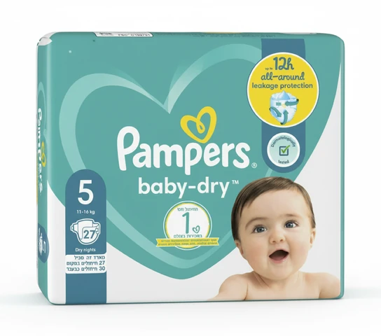 פמפרס בייבי דריי מידה 5, 27 יחידות