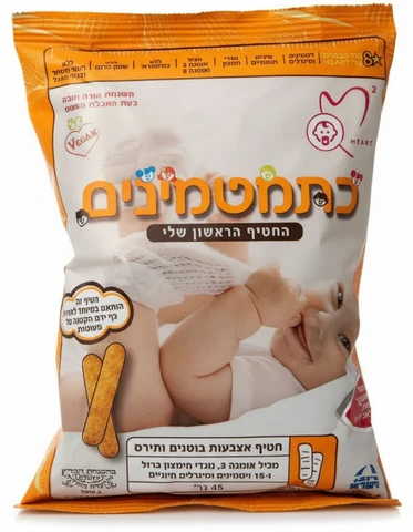 כתמטמינים - חטיף אצבעות בוטנים ותירס לתינוקות וילדים 45 גרם