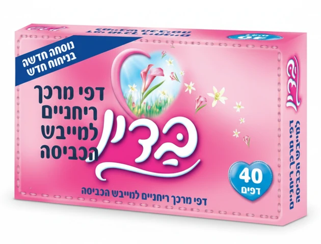 בדין דפי מרכך למייבש כביסה ורוד, 40 יחידות