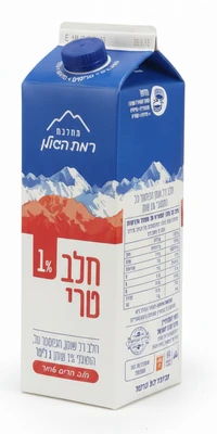 חלב טרי 1% רמת הגולן בקרטון 1 ליטר