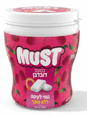 מסטיק מאסט צנצנת בטעם דובדבן 66 גרם