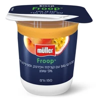 יוגורט ביו עם קציפת אפרסק ופסיפלורה 3% שומן 150 גרם מולר